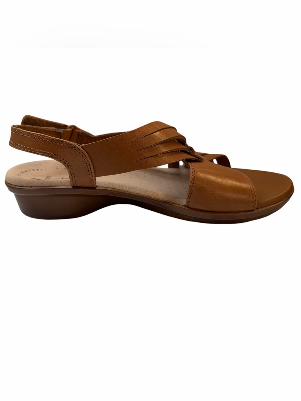 Clarks Loomis Cassey Tan Leather Comfort Sandals Women’s 7M NEW - Picture 4 of 9